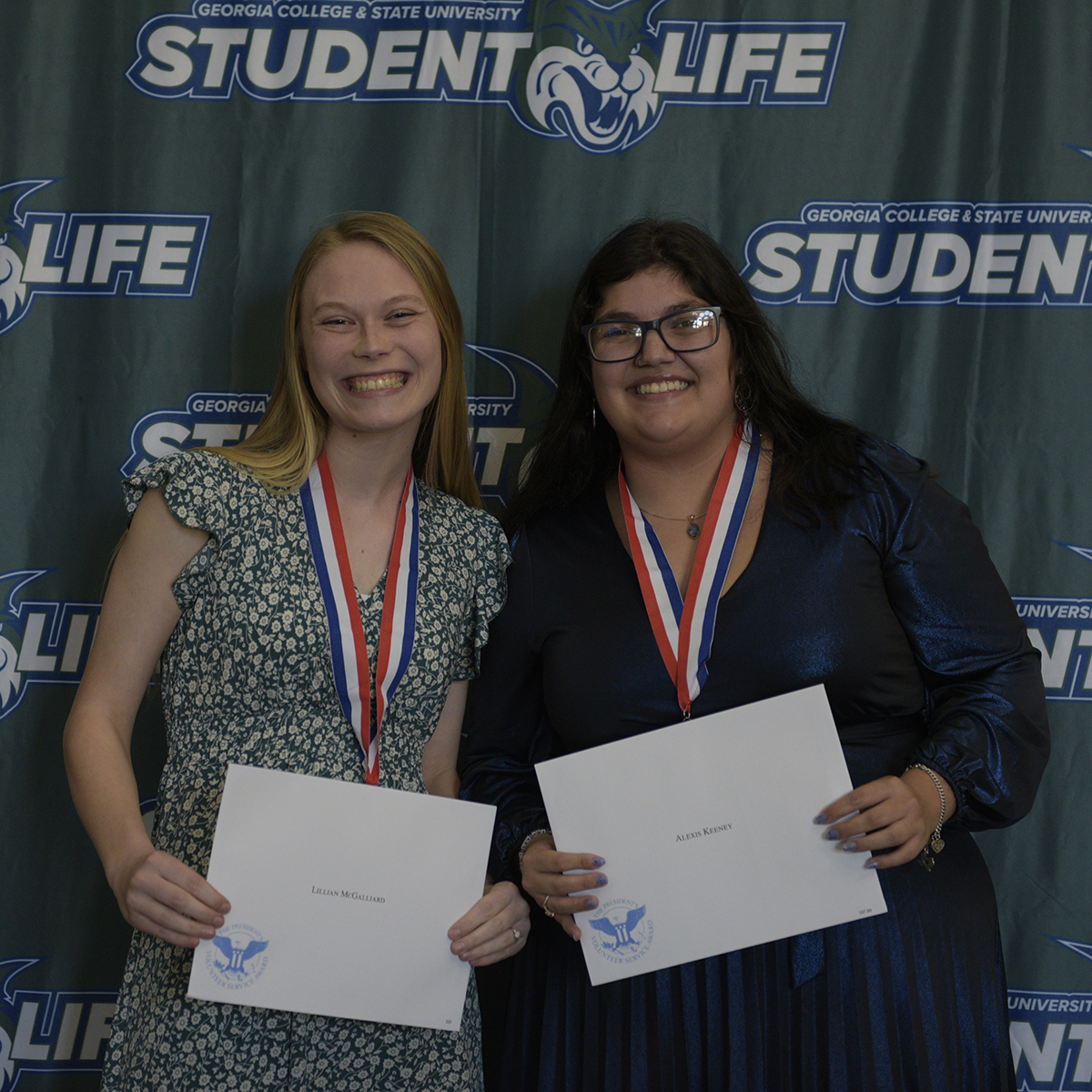 Winners of the President's Volunteer Service Silver Awards from left to right are: Lillian McGalliard and Alexis Keeney.