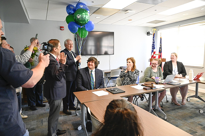 Axel Hawkins is surprised when Provost Dr. Costas Spirou announces her as the Truman Scholar