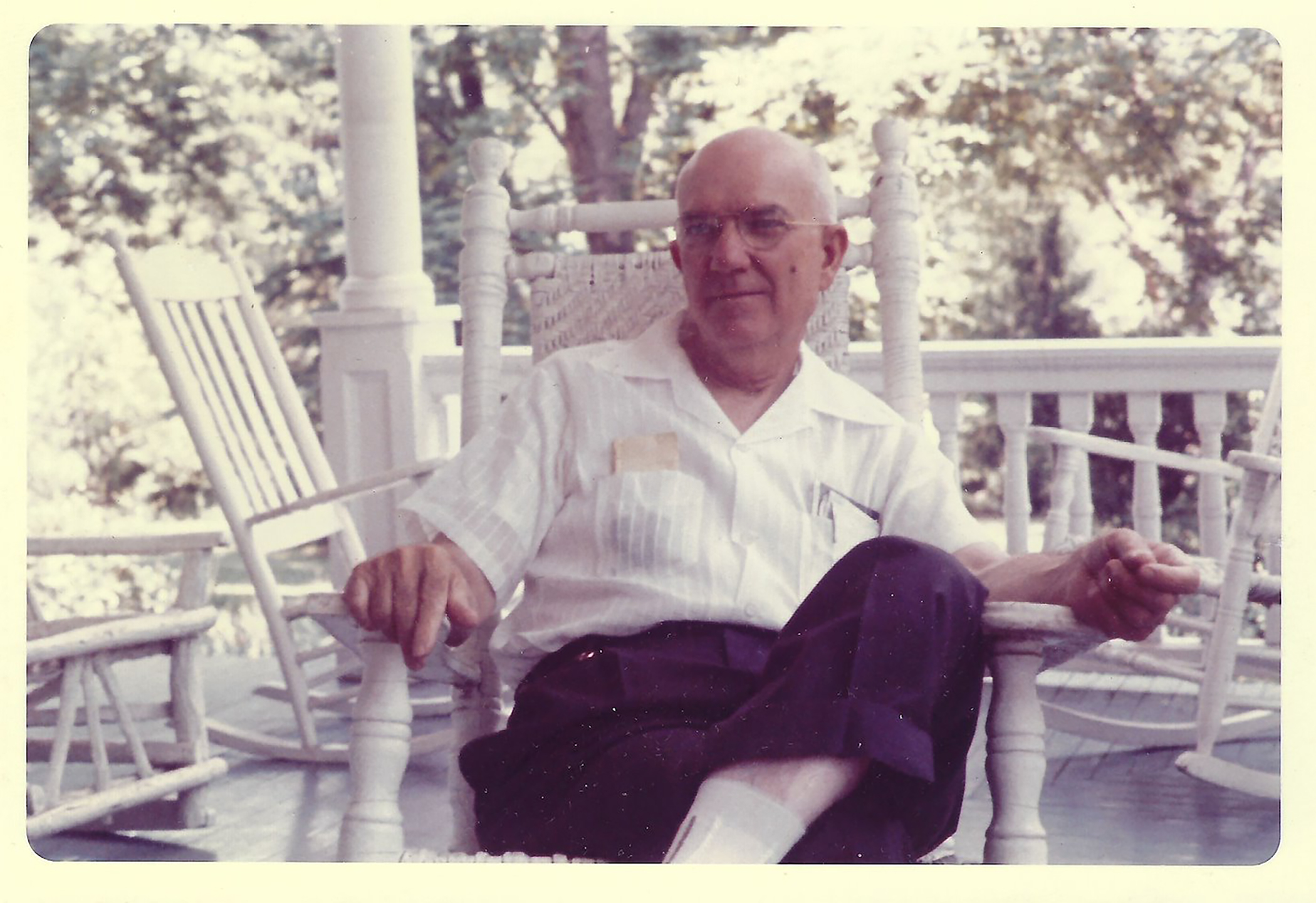 Louis Cline relaxes at Andalusia. Photo credit: Andalusia: The home of Flannery O'Connor. A gift of Louise Florencourt. 2019.1.249