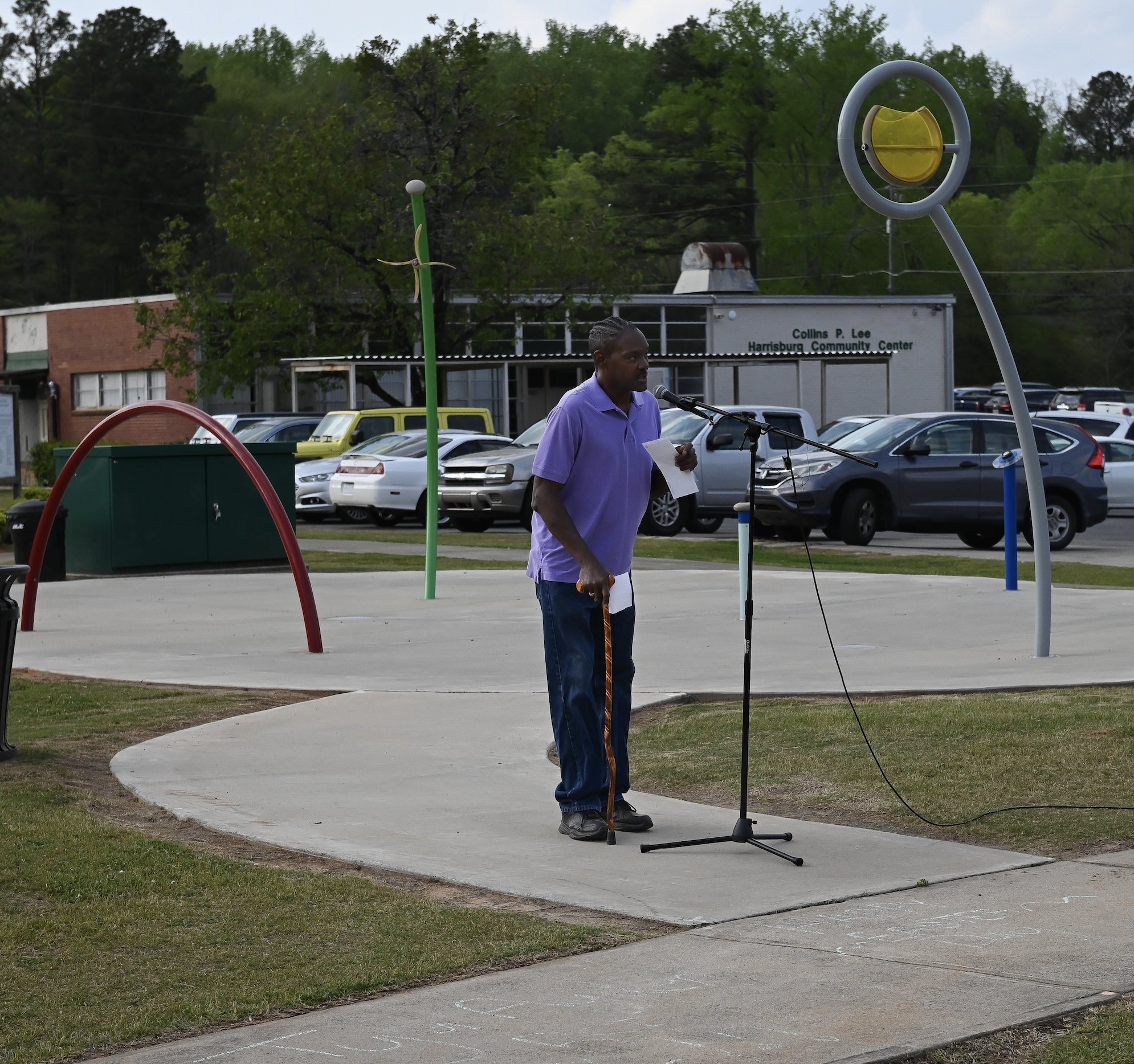 Former District 2 Baldwin County Commissioner Tommy French gave opening remarks at  a recent ribbon cutting for Tale Trail.