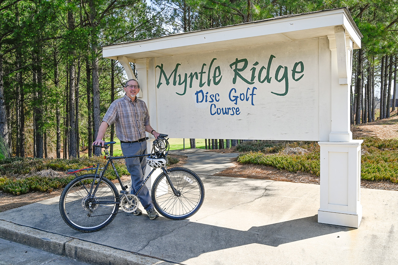 Doug established the Myrtle Ridge disc golf course alongside his students.