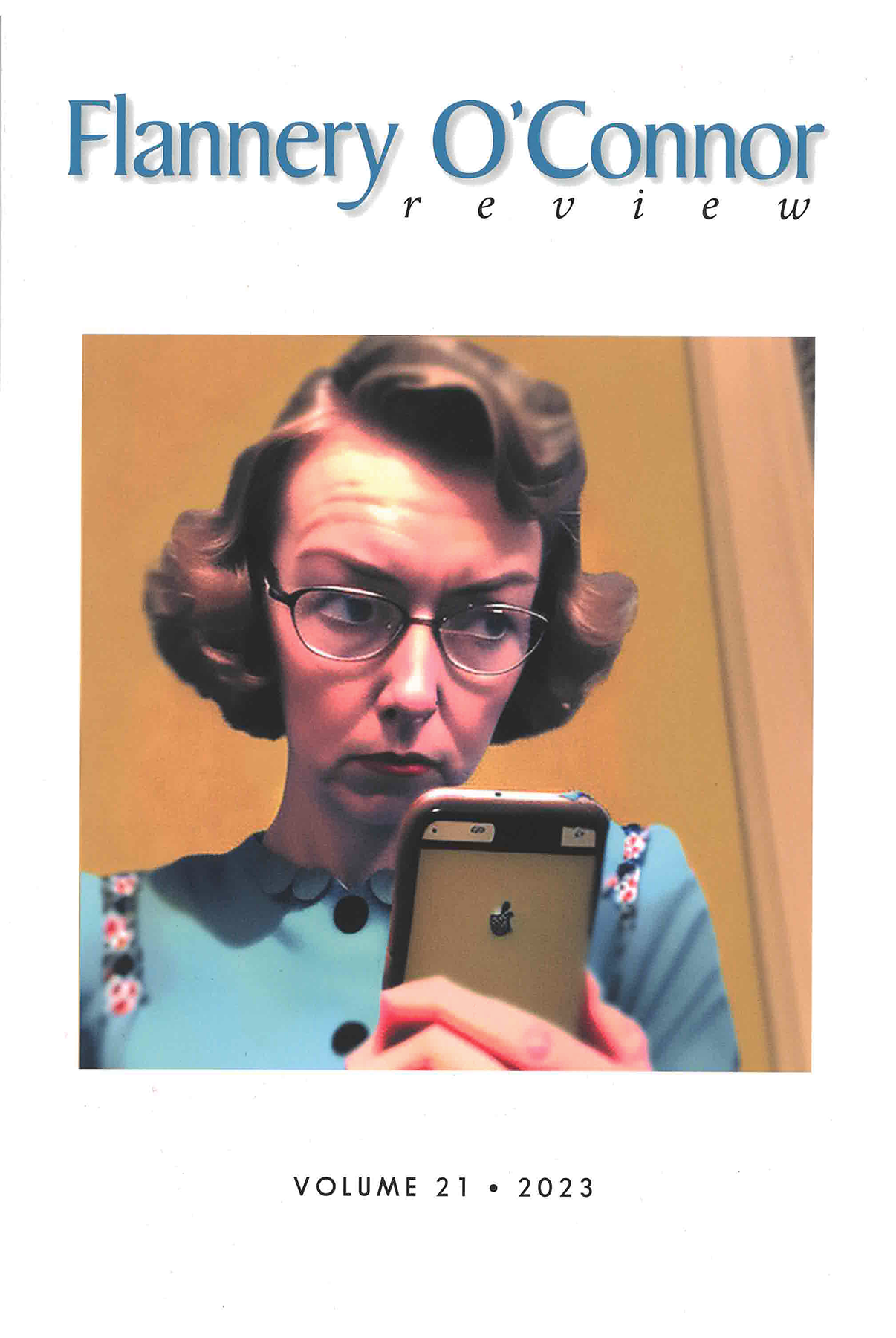 The 2023 edition of The Flannery O'Connor Review. Cover art: "The iLife You Save May Be Your Phone," AI art by Joseph F. Brown.