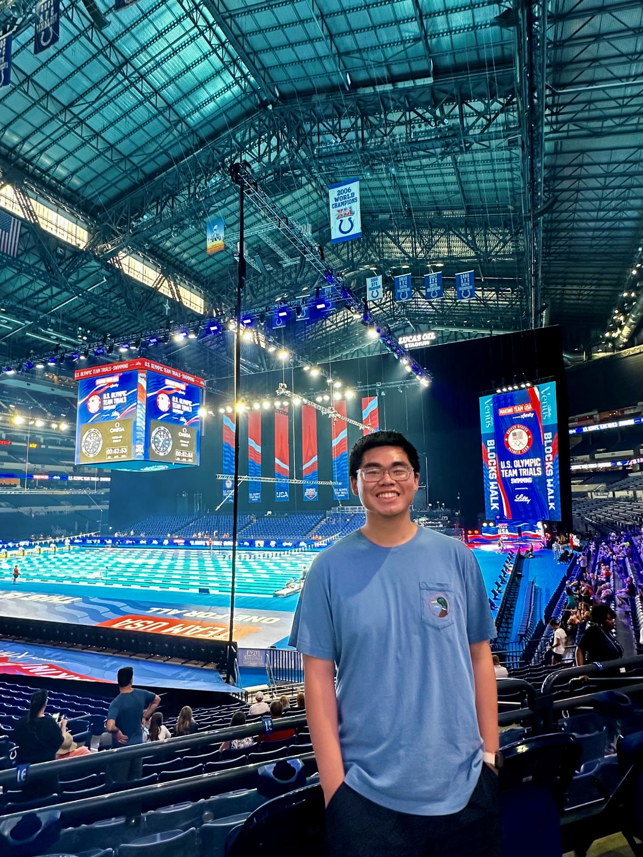 Junior Ivan Chu at the U.S. Olympic swim trials in Indianapolis.