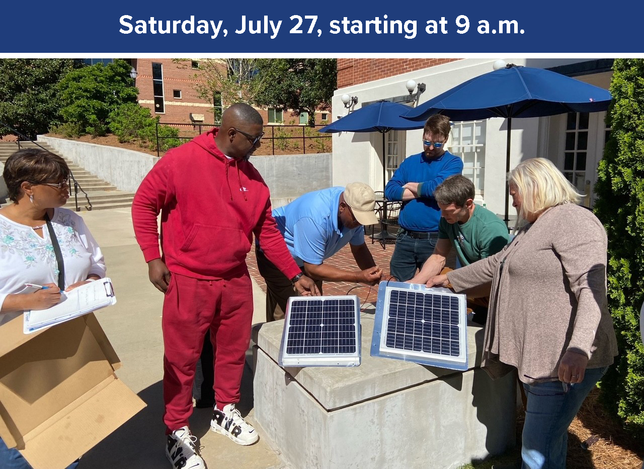 Image for PIN participants install solar panels Saturday at Baldwin County Water Treatment Plant