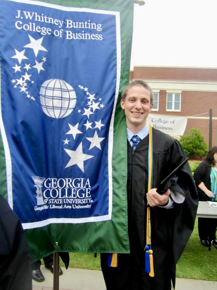 Eric Neas attends his graduation ceremony.