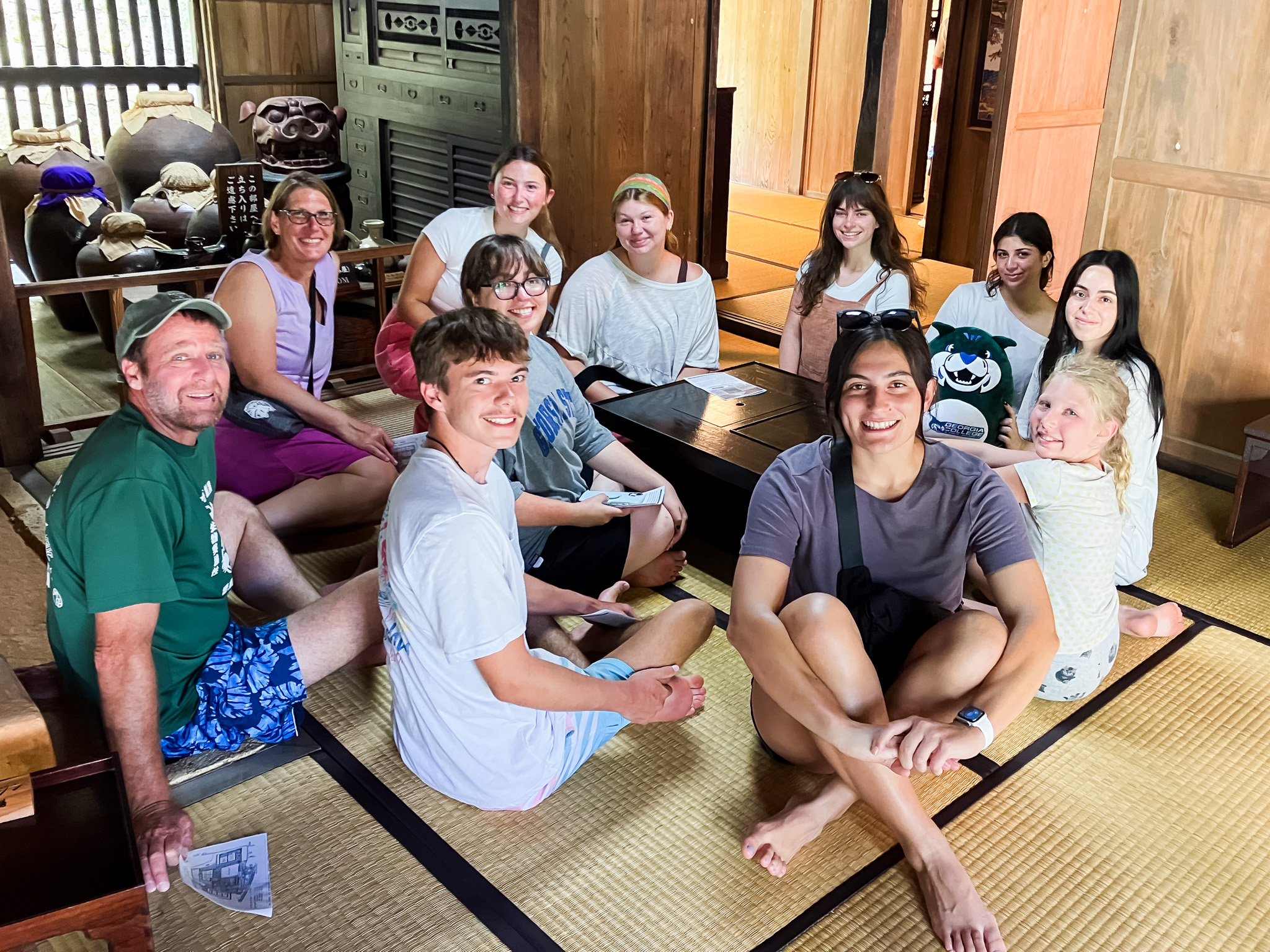 Group touring the Nakamura Residence.