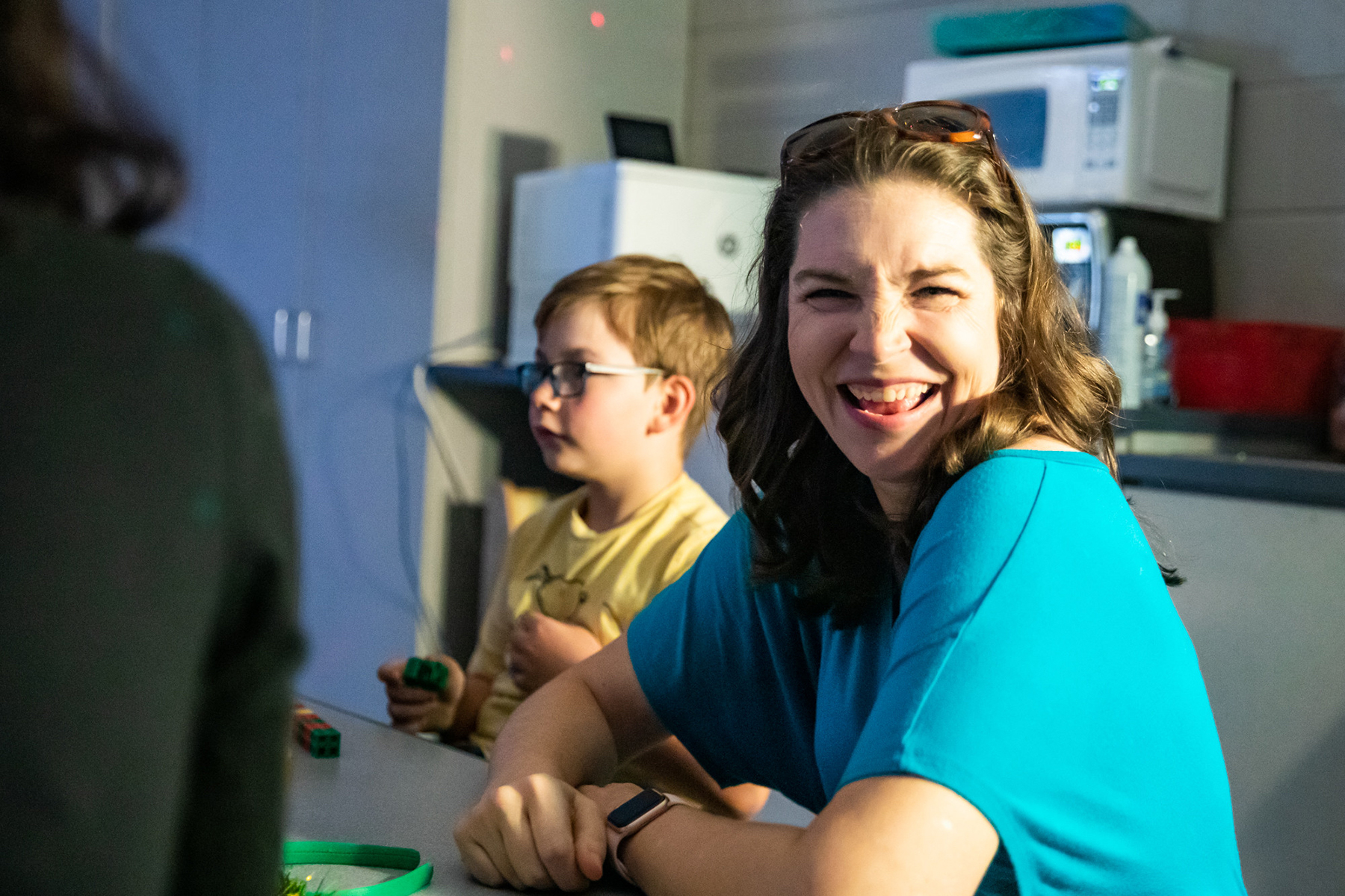 Holly Witcher with her students.