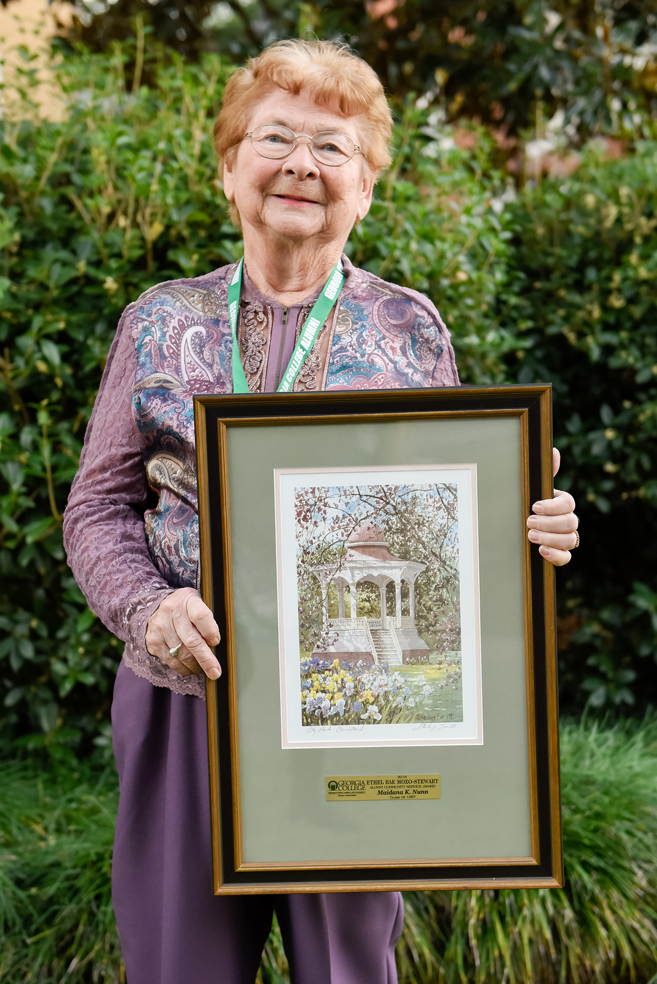 Maidana receives an alumni award from GCSU. (Photo courtesy of Col. Maidana Nunn.)