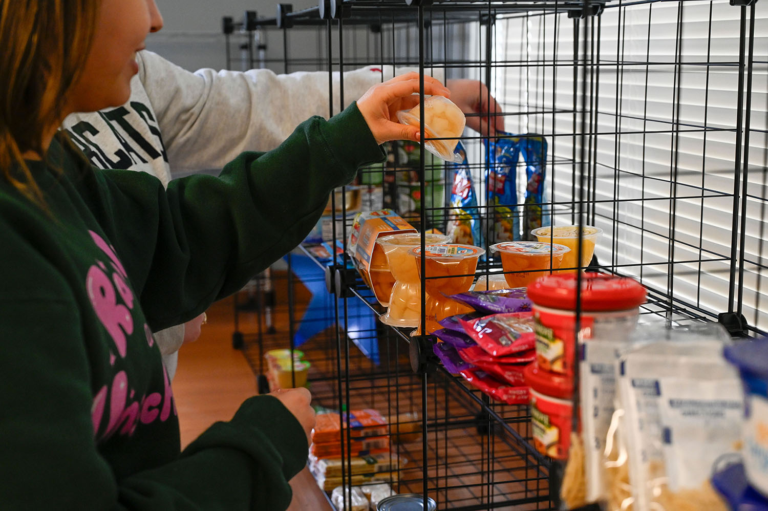 The shelves of Campus Corner are stocked with nonperishable, easy-to-prepare foods. (Photo by Anna Gay Leavitt.)