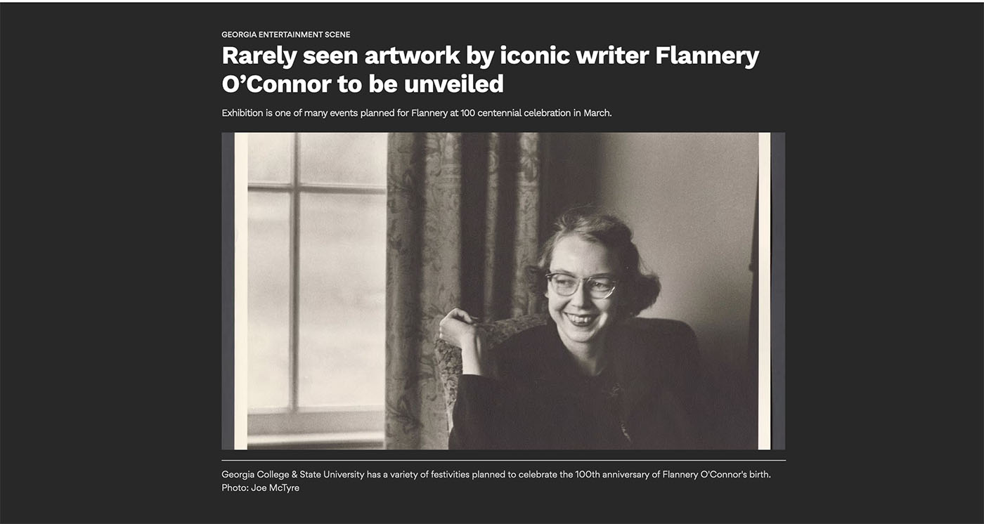 Image for Rarely seen artwork by iconic writer Flannery O’Connor to be unveiled