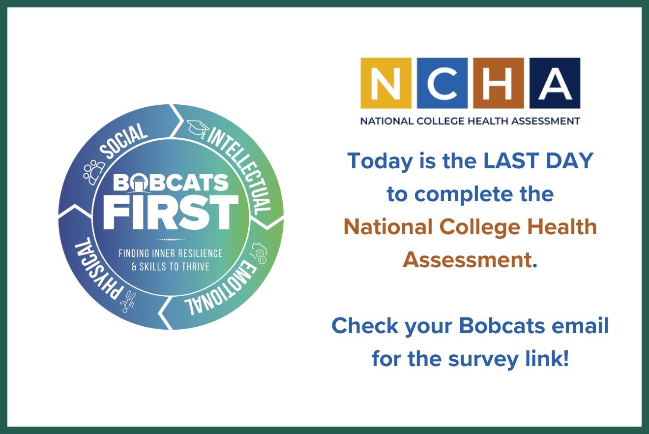 Image for Search your Bobcats email for “NCHA” or “GCSU Health Wellness Survey”