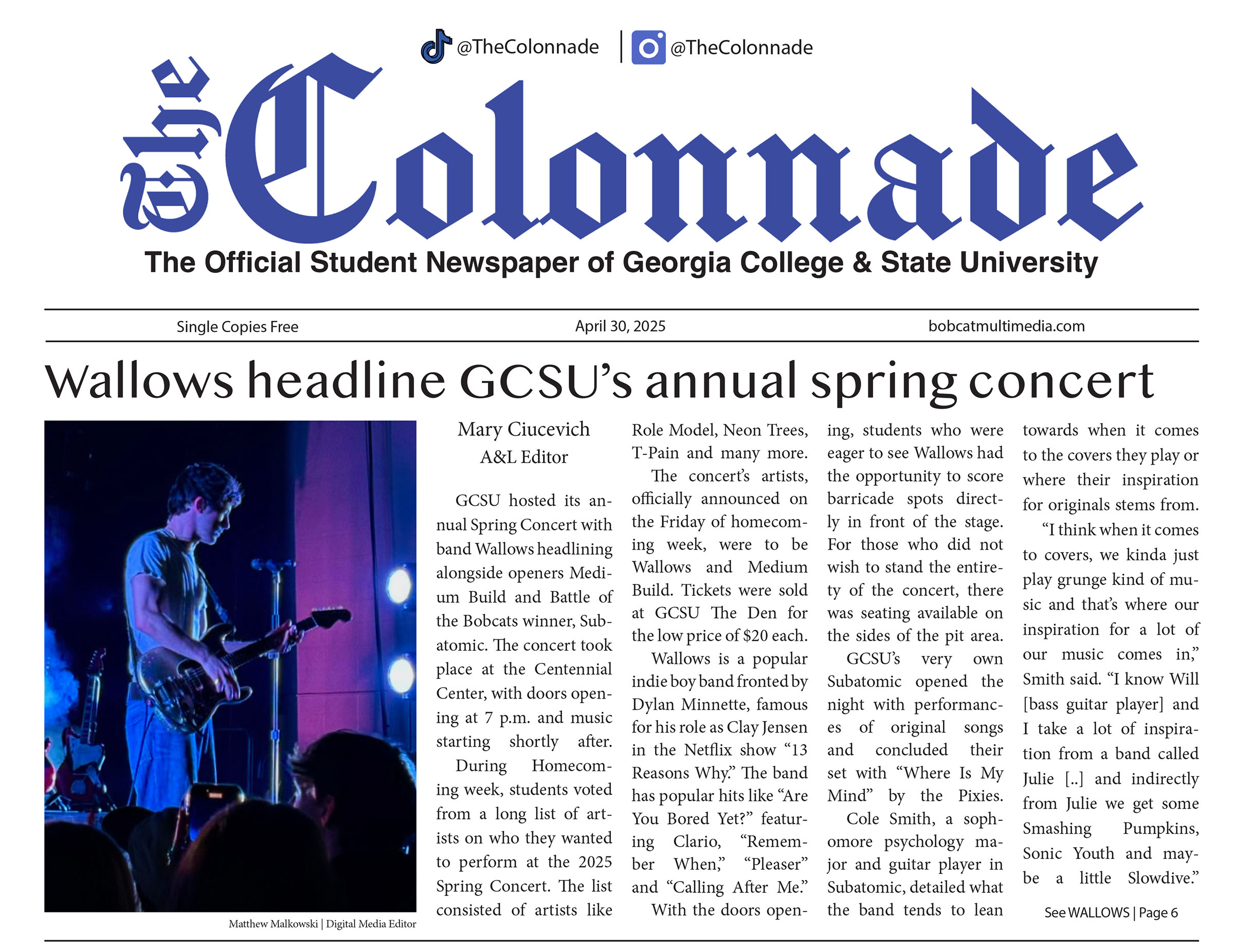 Latest edition of The Colonnade