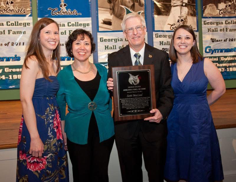 MacLeod and his family at his Georgia College Athletics Hall of Fame induction ceremony in 2011 (Photo courtesy of Scott MacLeod)