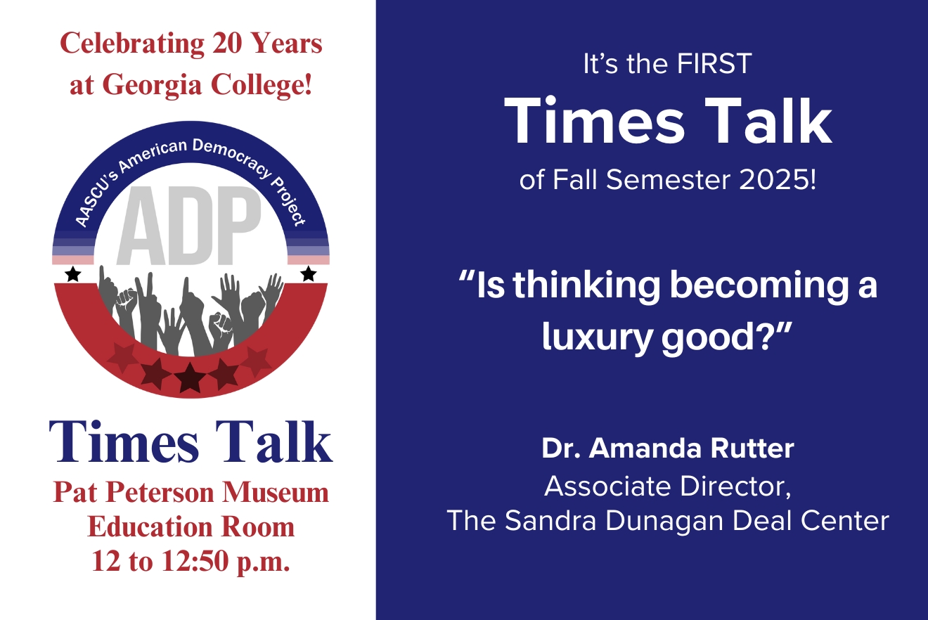Image for Times Talk: Celebrating 20 Years at Georgia College! First Times Talk of Fall 2025 is Sept. 3
