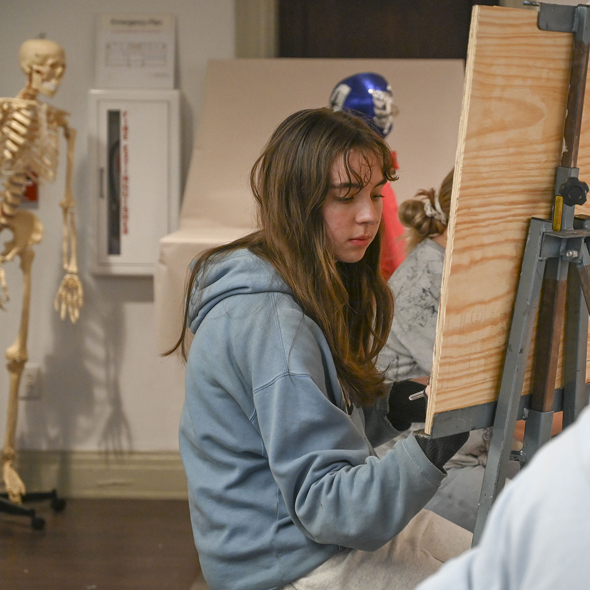 Art Department faculty set up an autumnal still life scene for students and guests to paint while attending ArtOber. (Photo: Anna Gay Leavitt)