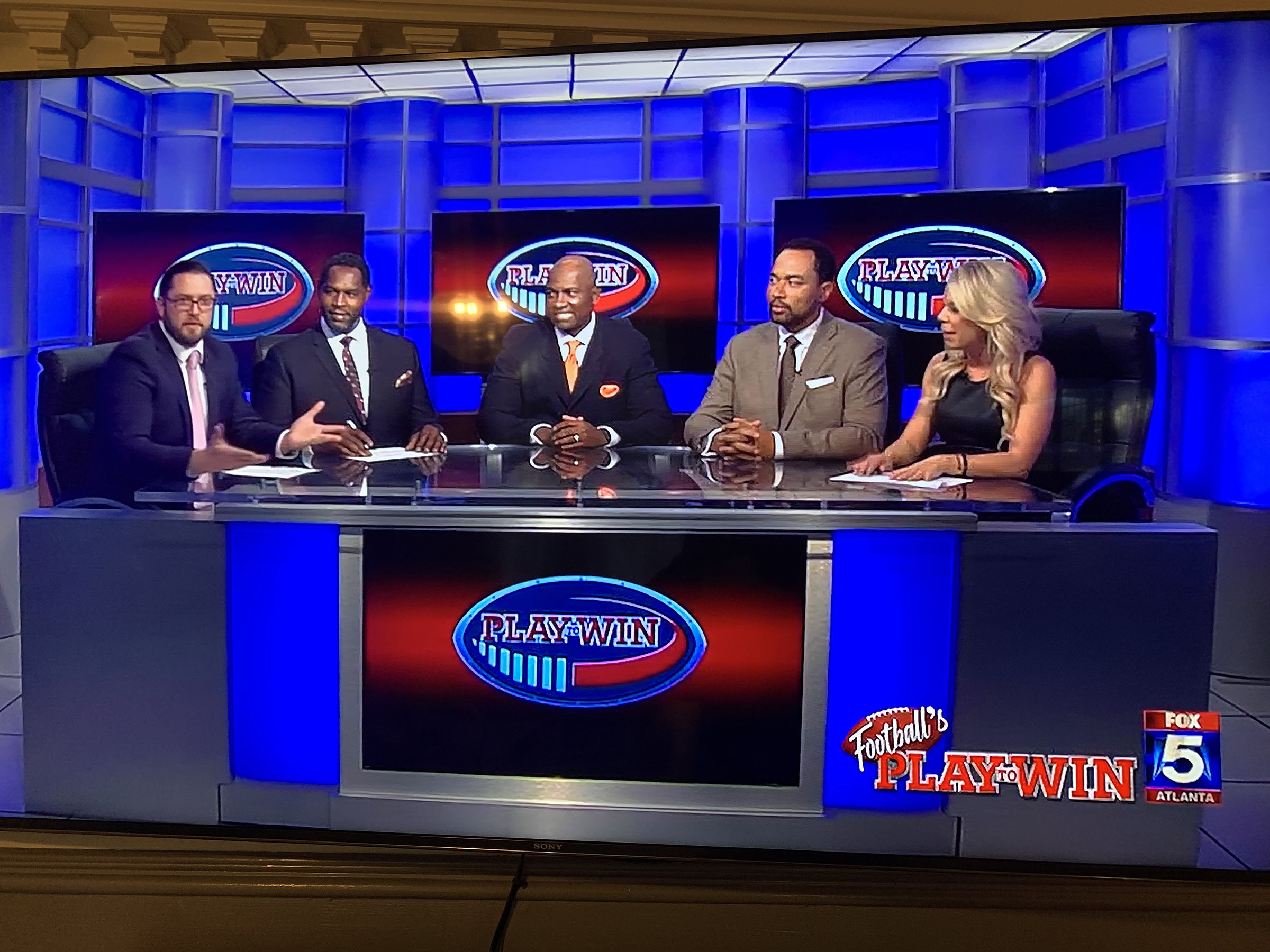 Chris Marler, left, was a guest analyst on Fox 5 Atlanta's "Play to Win," which previewed the SEC Championship Game. (Photo: Chris Marler)