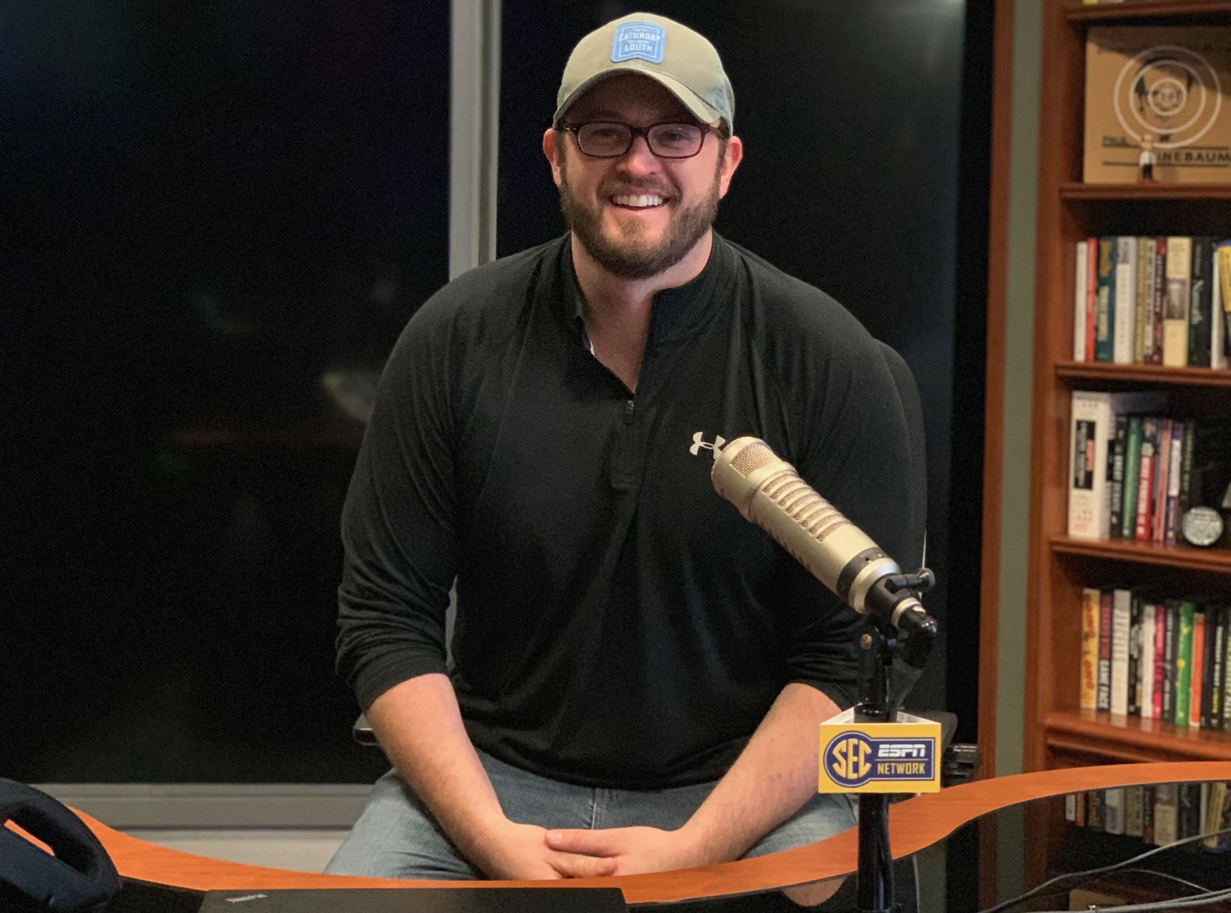 Chris Marler in the podcasting studio