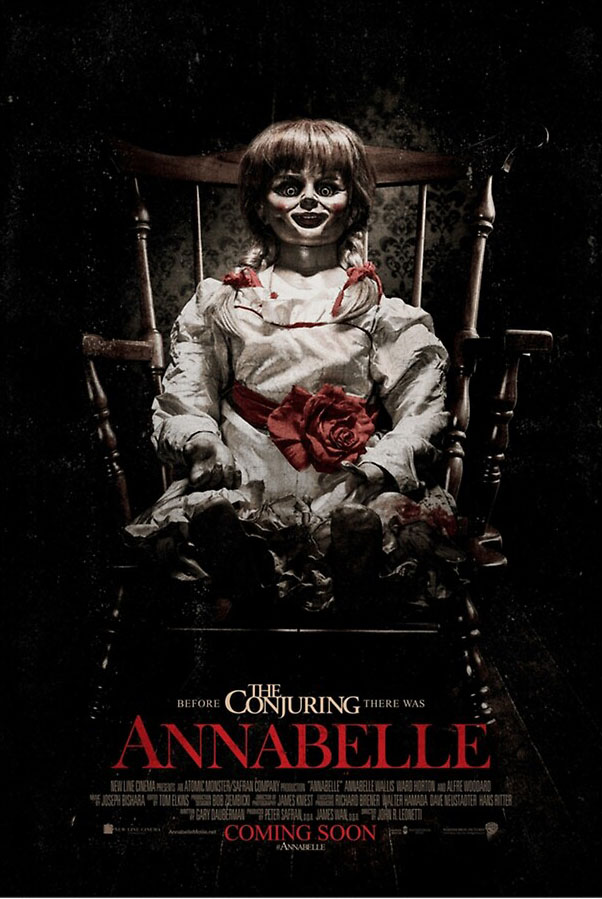 The haunted Annabelle doll made her debut in ‘The Conjuring’ before starring in her own self-titled film. (Poster: New Line Cinema)