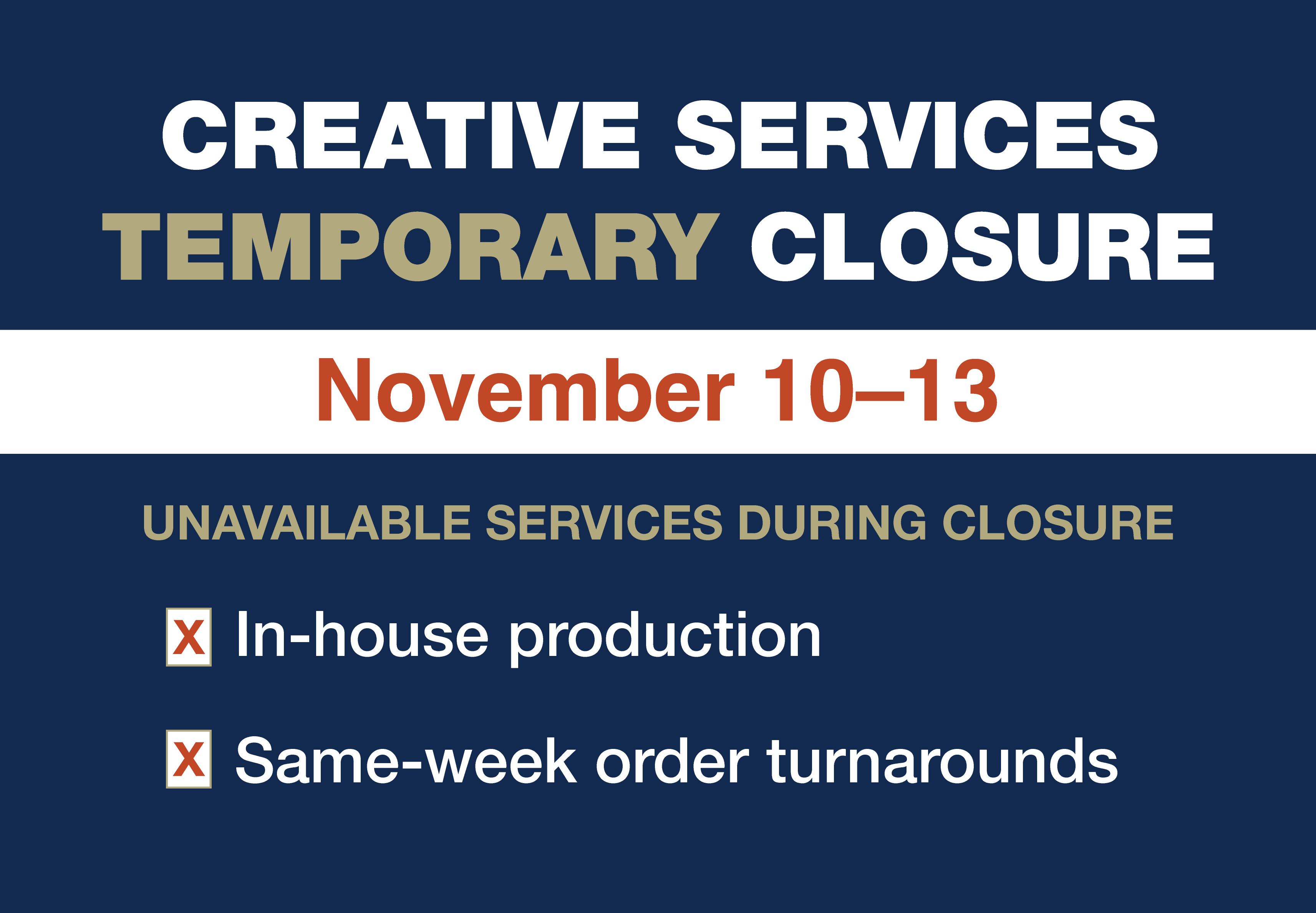 Creative Services Closure Services Details