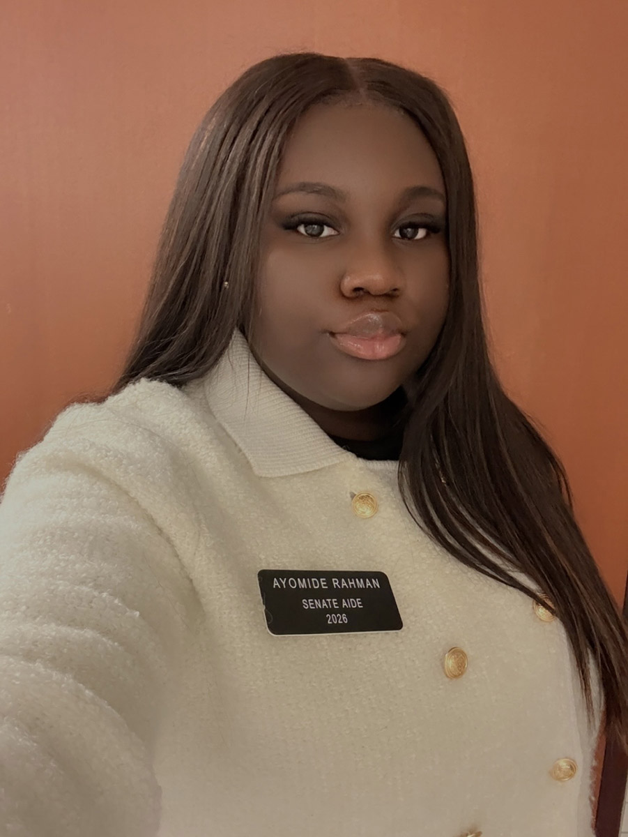 International student Ayomide Rahman in her first week with the Georgia Legislative Internship Program (Photo: Ayomide Rahman)