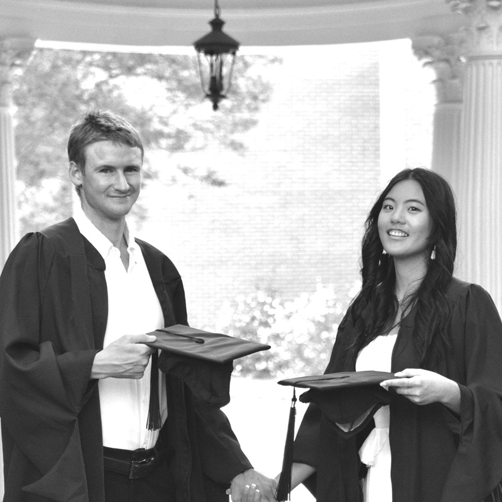 GCSU alumni Nayoung and Colin Bishoff before their graduation. (Photo: Nayoung Bishoff)