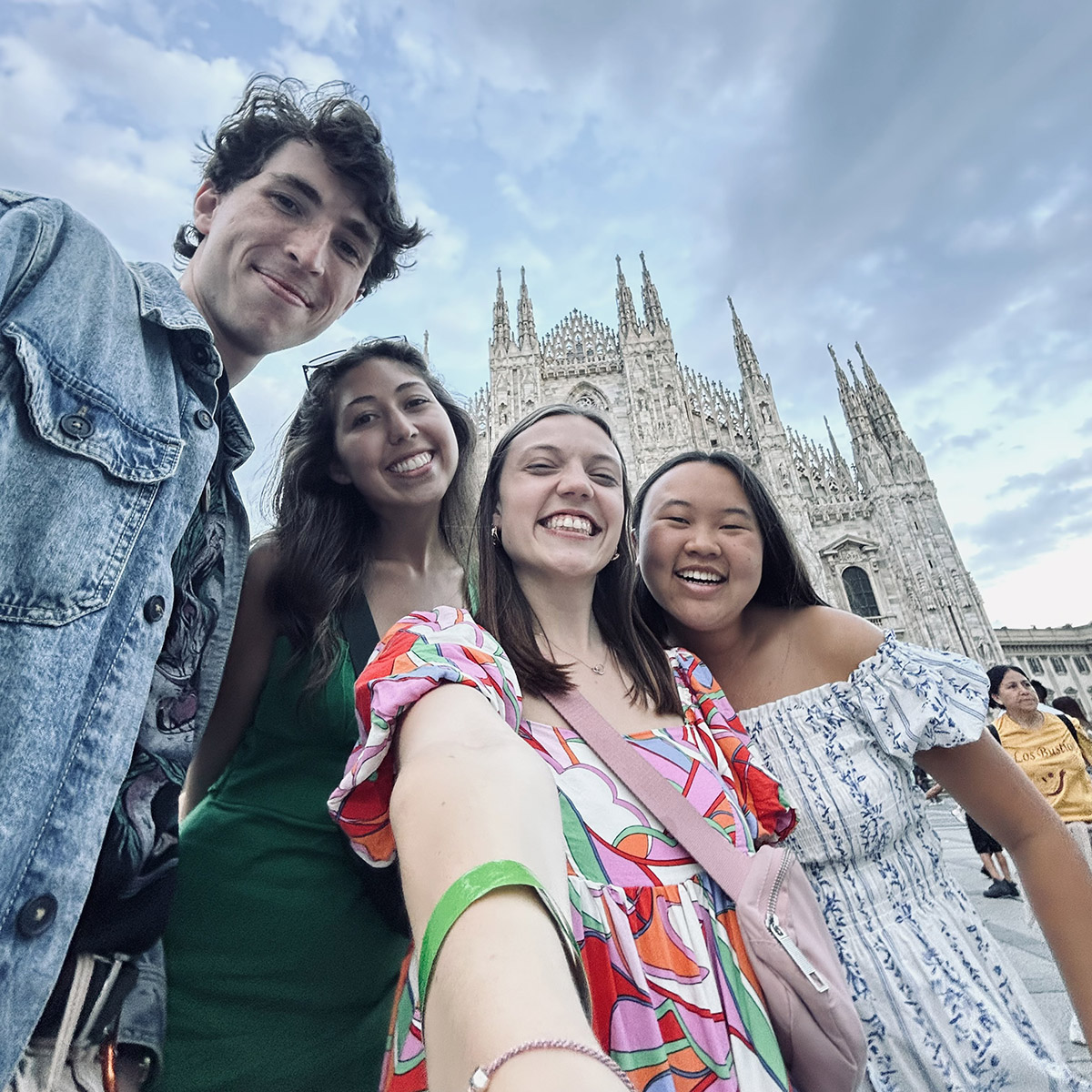 Fulbright semifinalist Tommy Creekmore, left, with fellow GCSU students in the 2024 Intercultural Leadership Program. (Photo: Tommy Creekmore)