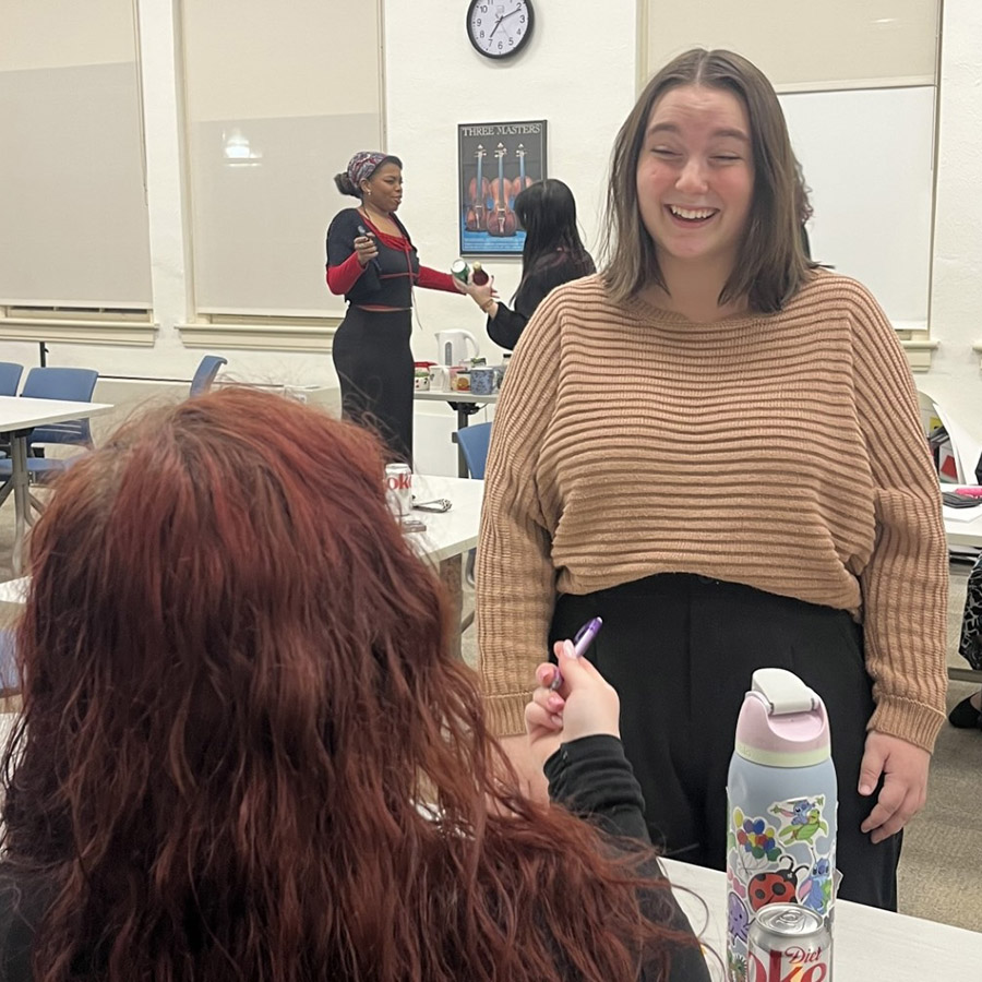 Young at a recruitment event for music fraternity Sigma Alpha Iota. (Photo: Erin Young)