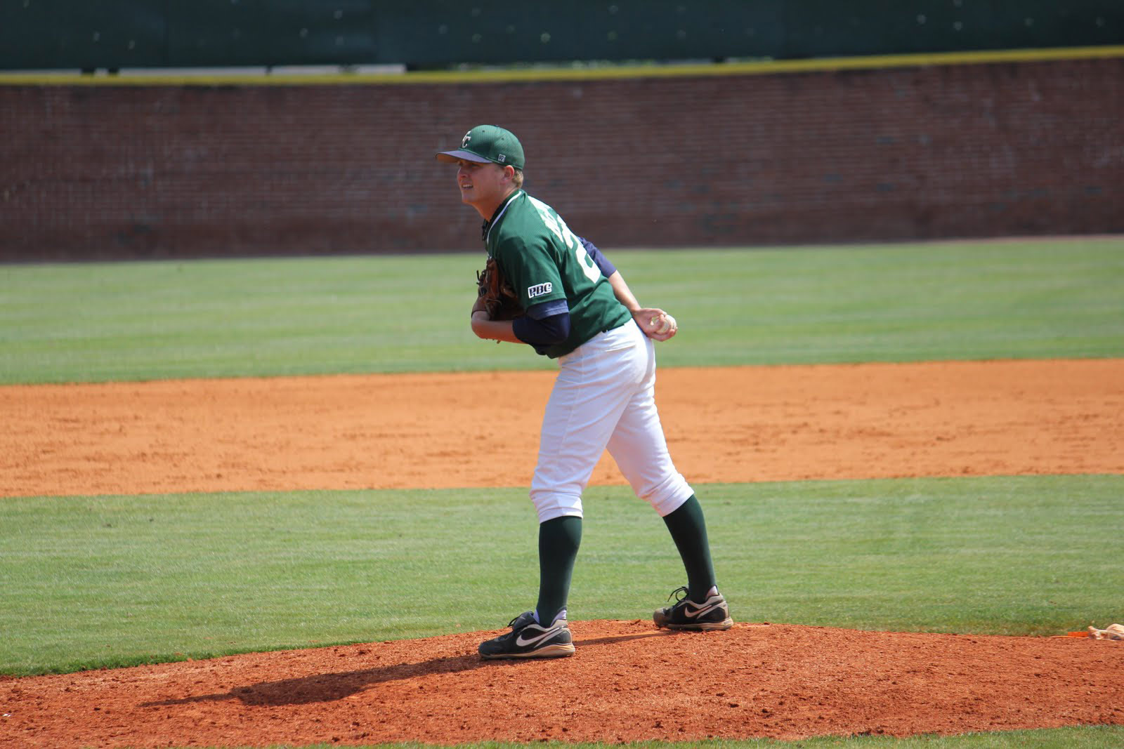 Walter McKiven pitching for the Bobcats