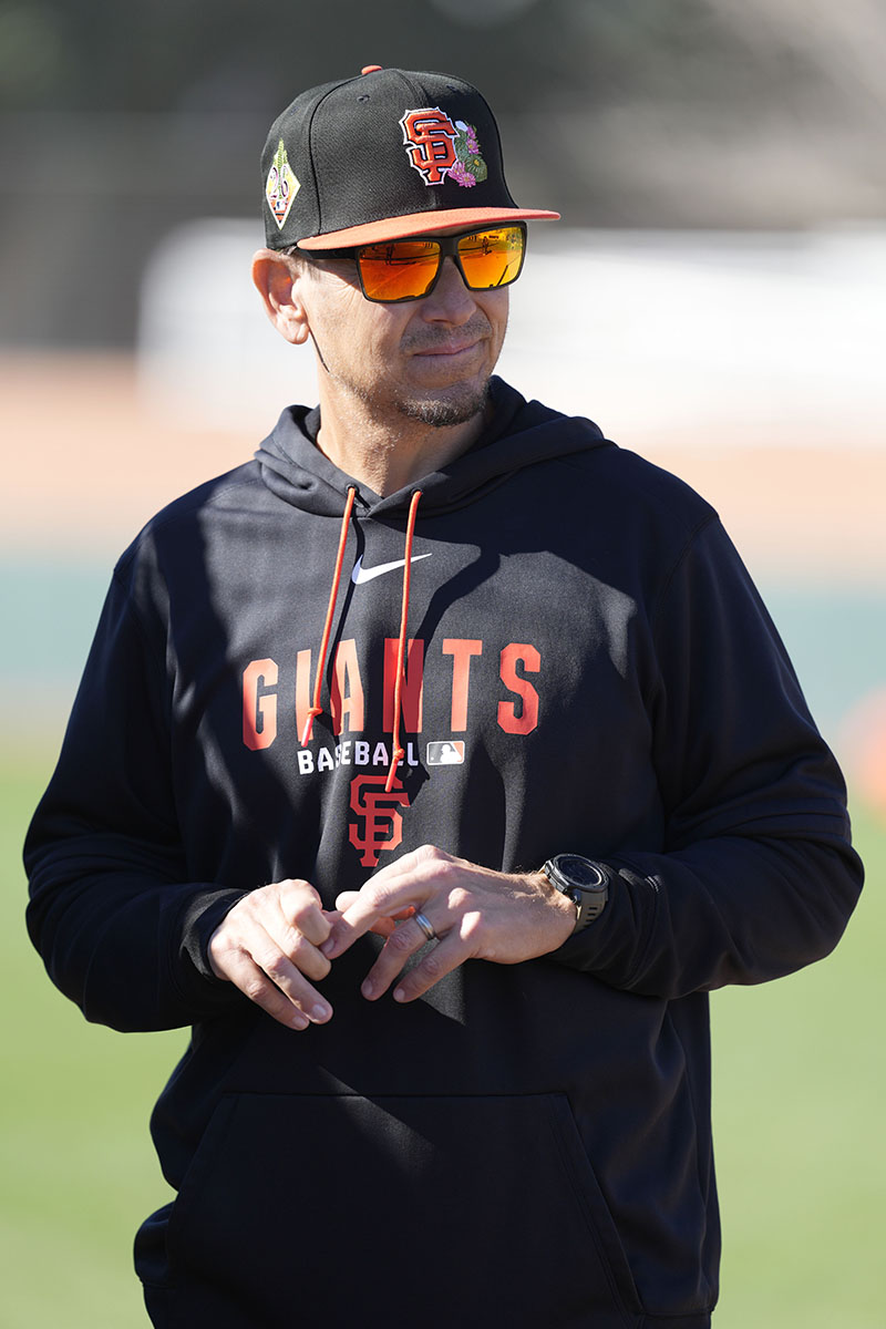 Former Bobcat pitcher and current assistant pitching coach for the San Francisco Giants Christian Wonders ('14) (Photo: San Francisco Giants)