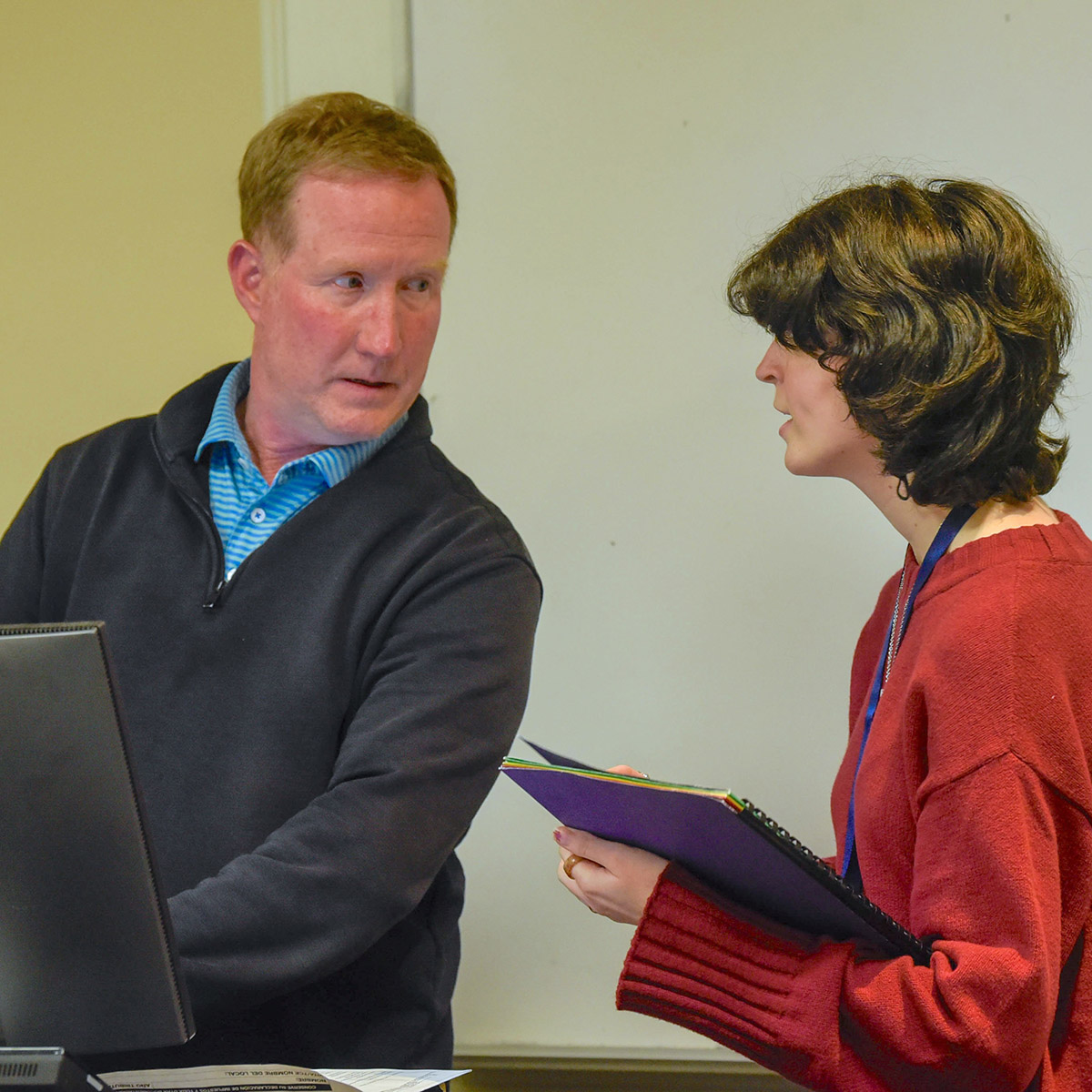 Lecturer of accounting Scott Burns (left) is overseeing the VITA program for the third year. (Photo: Janelle Tyler)