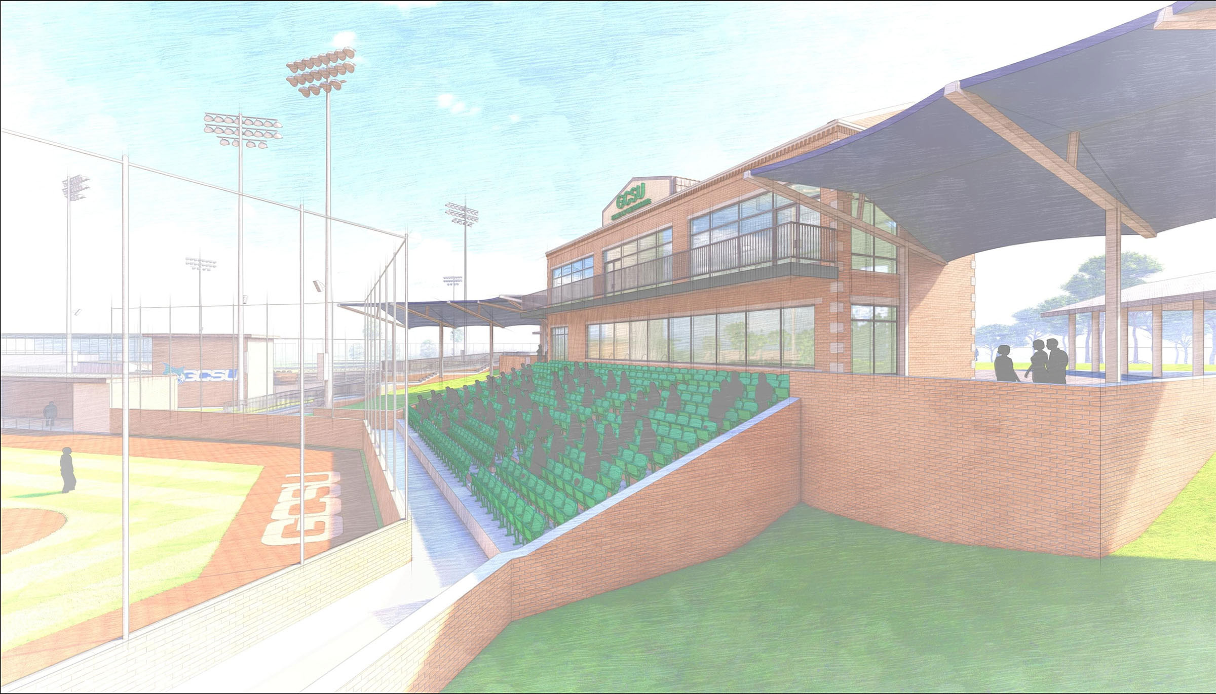 A rendering of the new baseball stadium at Georgia College & State University