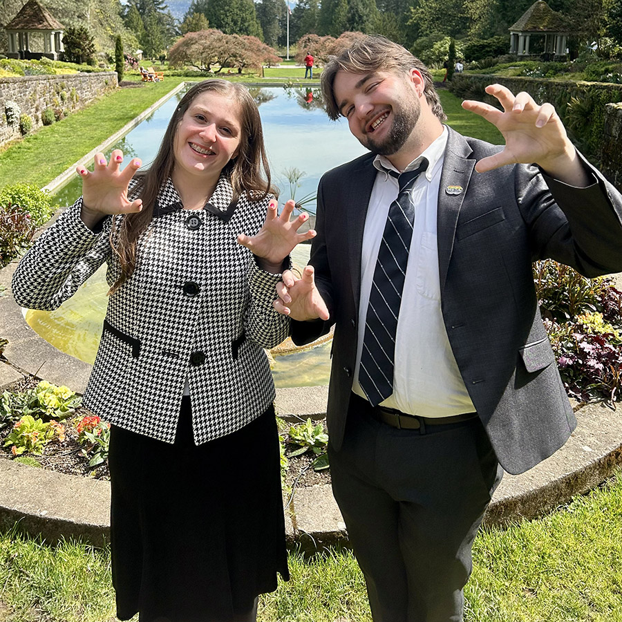 Madeline Johnson and Joshua Jones at the American Forensic Association National Speech Tournament. (Photo: Nathan Bedsole)