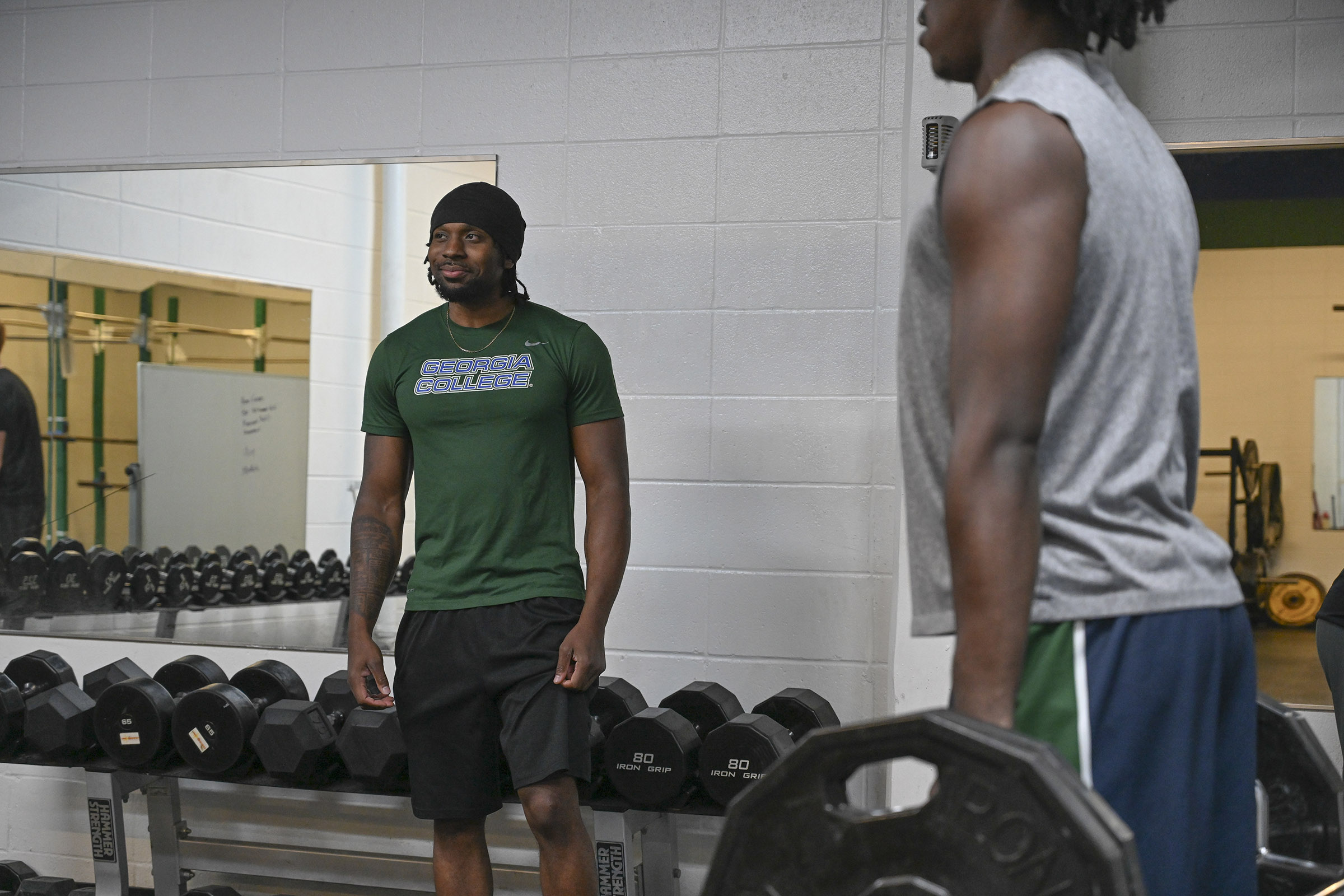 AJ James runs a training session