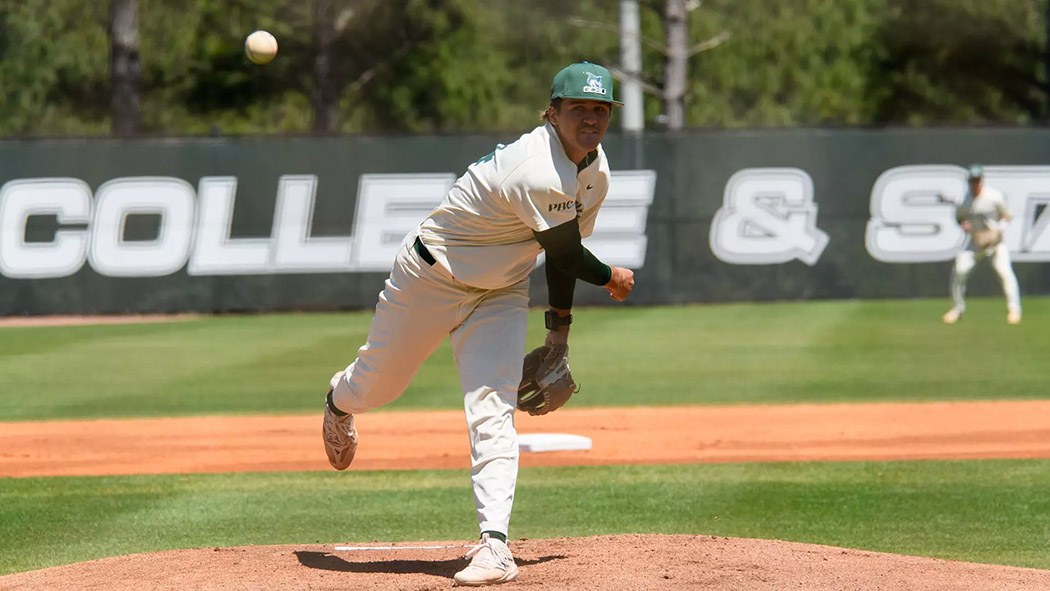 Wilson, a former pitcher for the Bobcats, listens to baseball podcasts in Spanish to keep his language skills sharp. (Photo: GCSU Athletics)