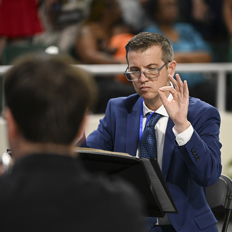 Professor of Music Dr. David Johnson composed an original processional march for the GCSU commencement ceremonies this spring. (Photo: Anna Gay Leavitt)