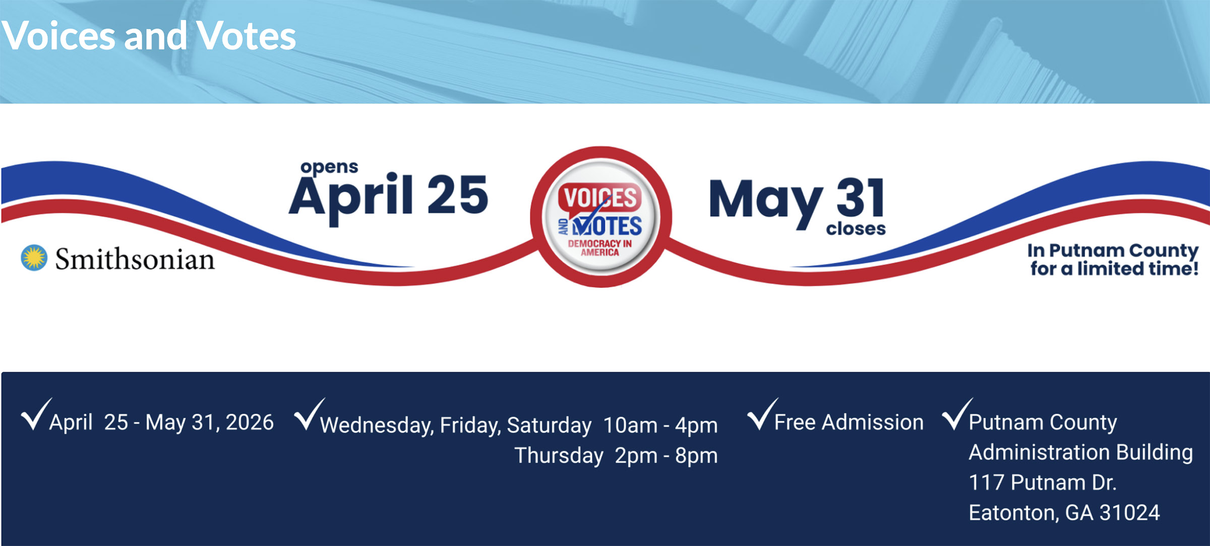 Image for  "Voices and Votes" exhibit in Eatonton: Flannery O'Connor bonus Book Club