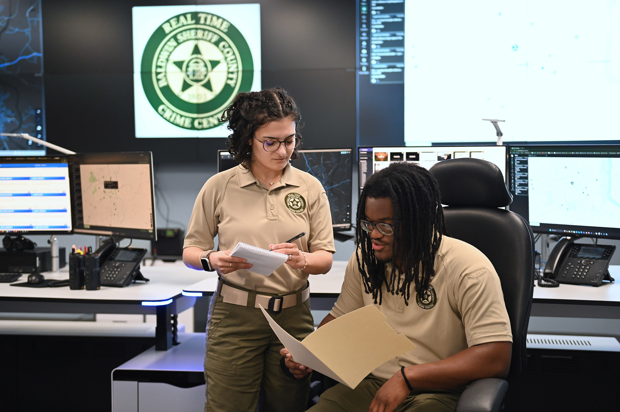Dakota Warren at the Real Time Crime Center
