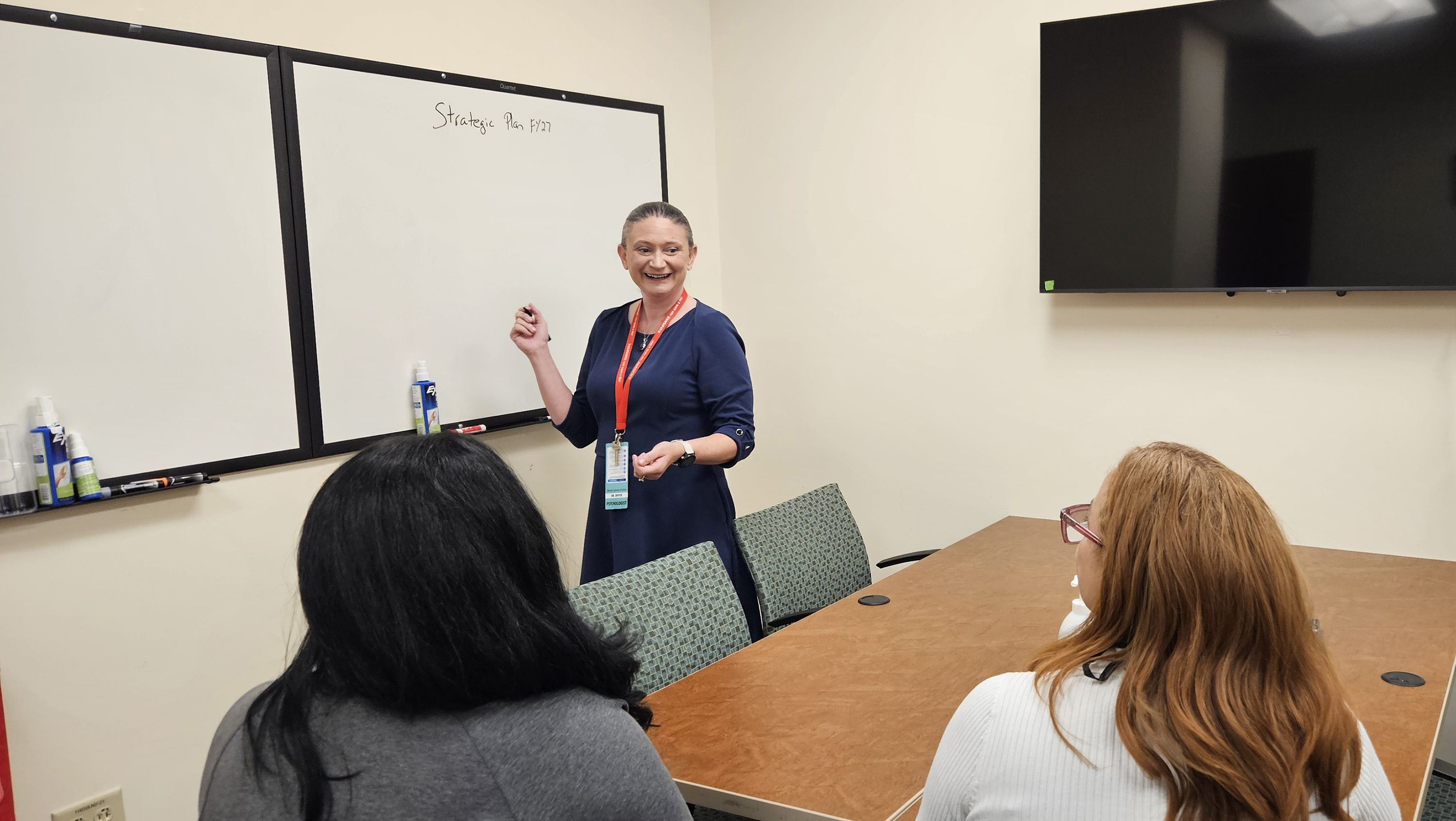 Dr. Kara Boyer engages with staff members regarding the VA Medical Health Center’s FY_2027 Strategic Plan.