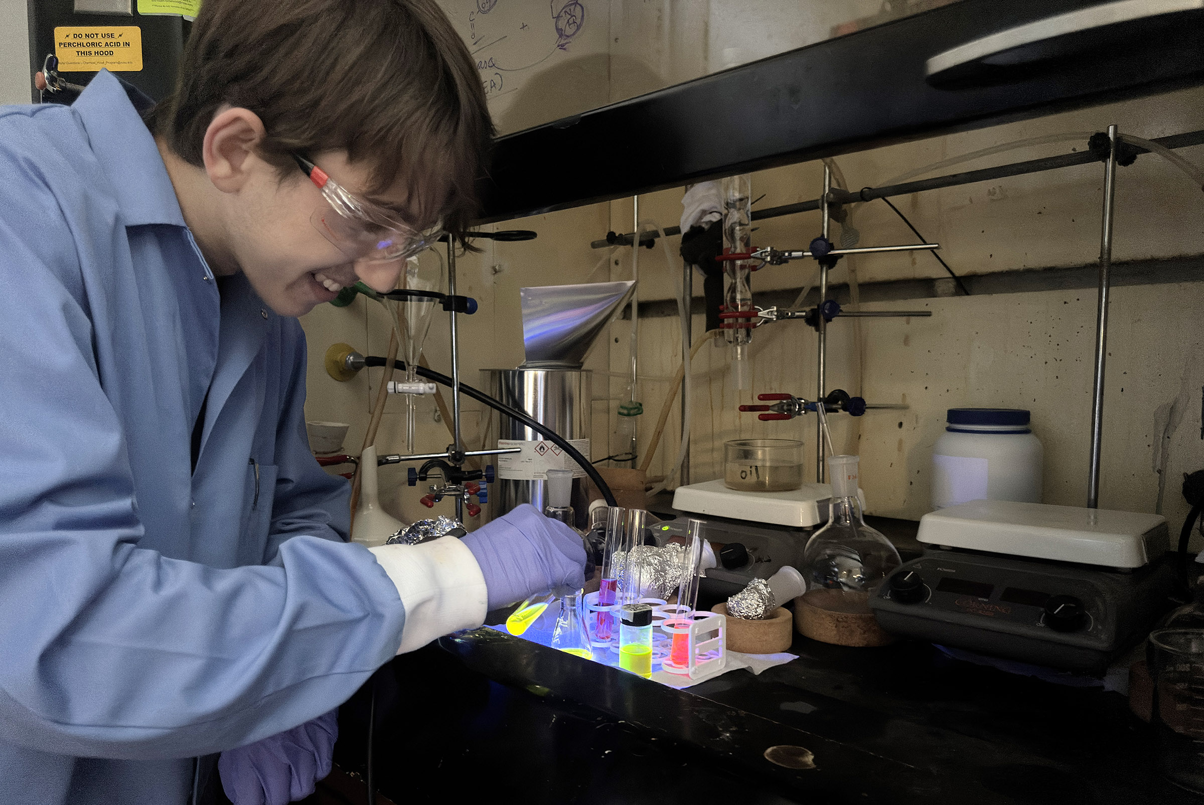 Jayden Kypri working in the lab at NC State