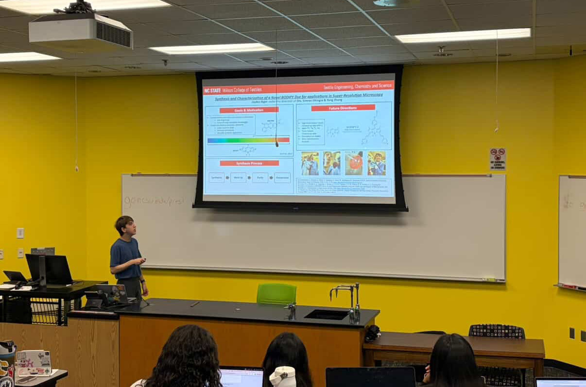Jayden Kypri presenting his research findings