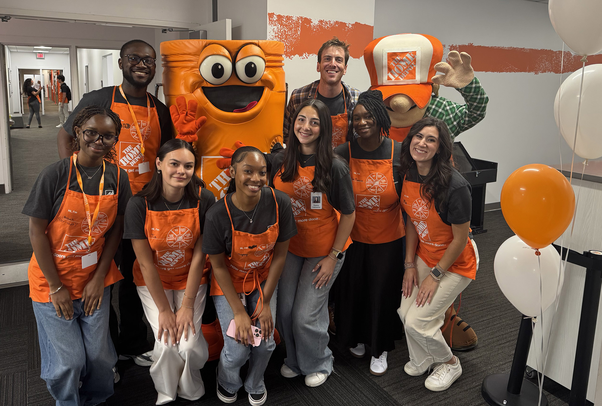 Mia Morrow with other Home Depot interns
