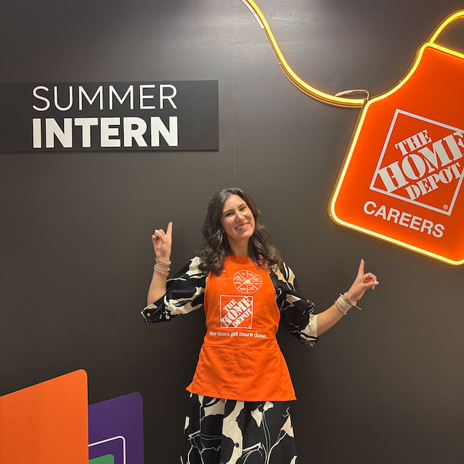Senior management major Mia Morrow was selected as a Home Depot intern from over 24,000 applicants. (Photo: Mia Morrow)