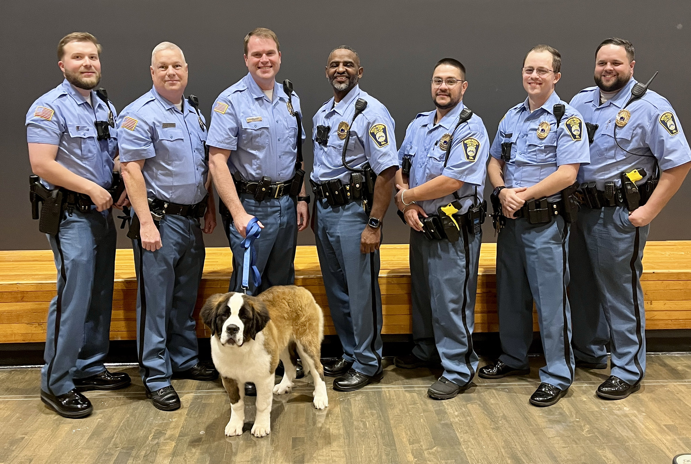 Greg Williams with UNG PD officers and K-9