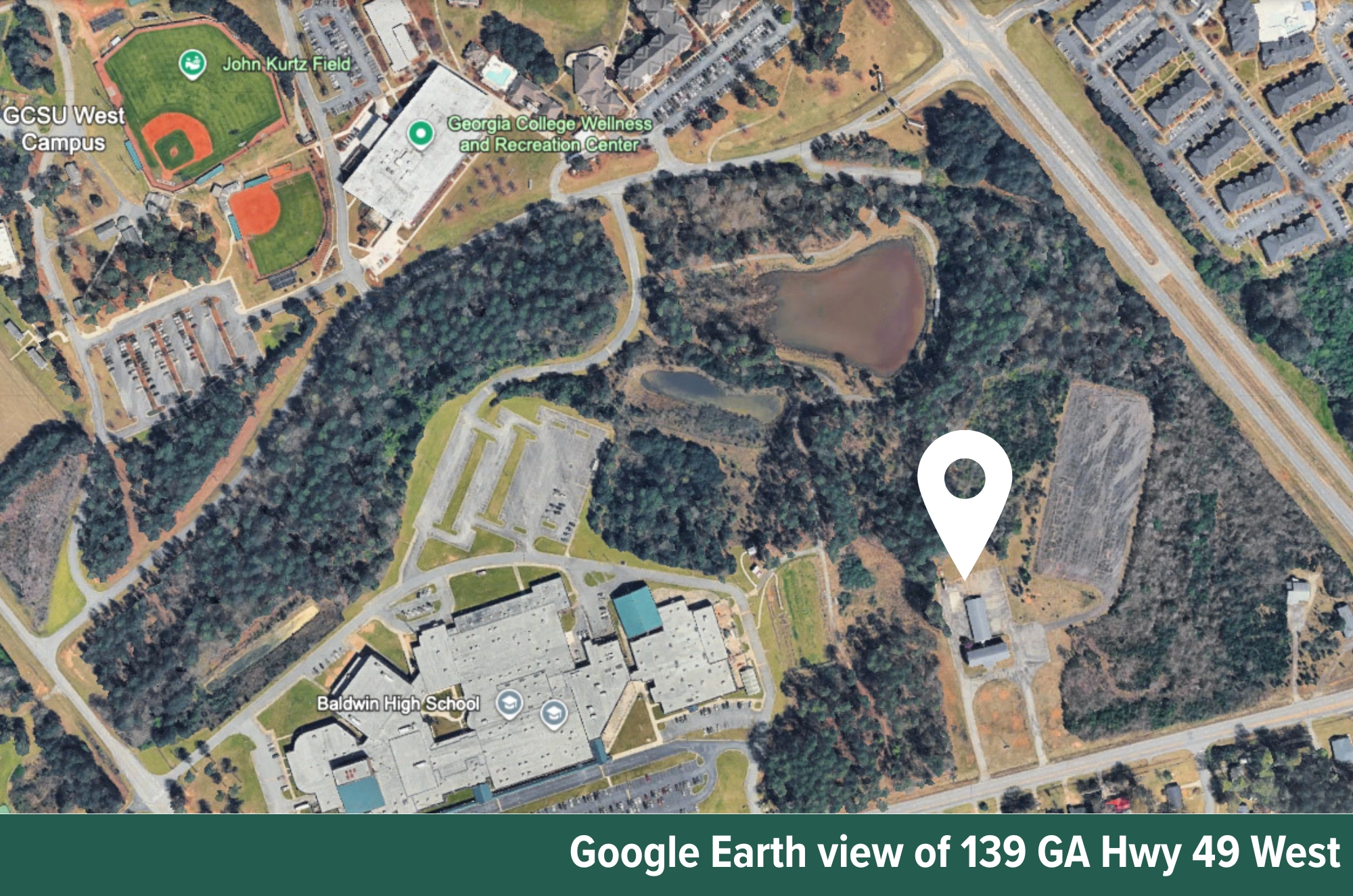 Google Earth view of West Campus and new property
