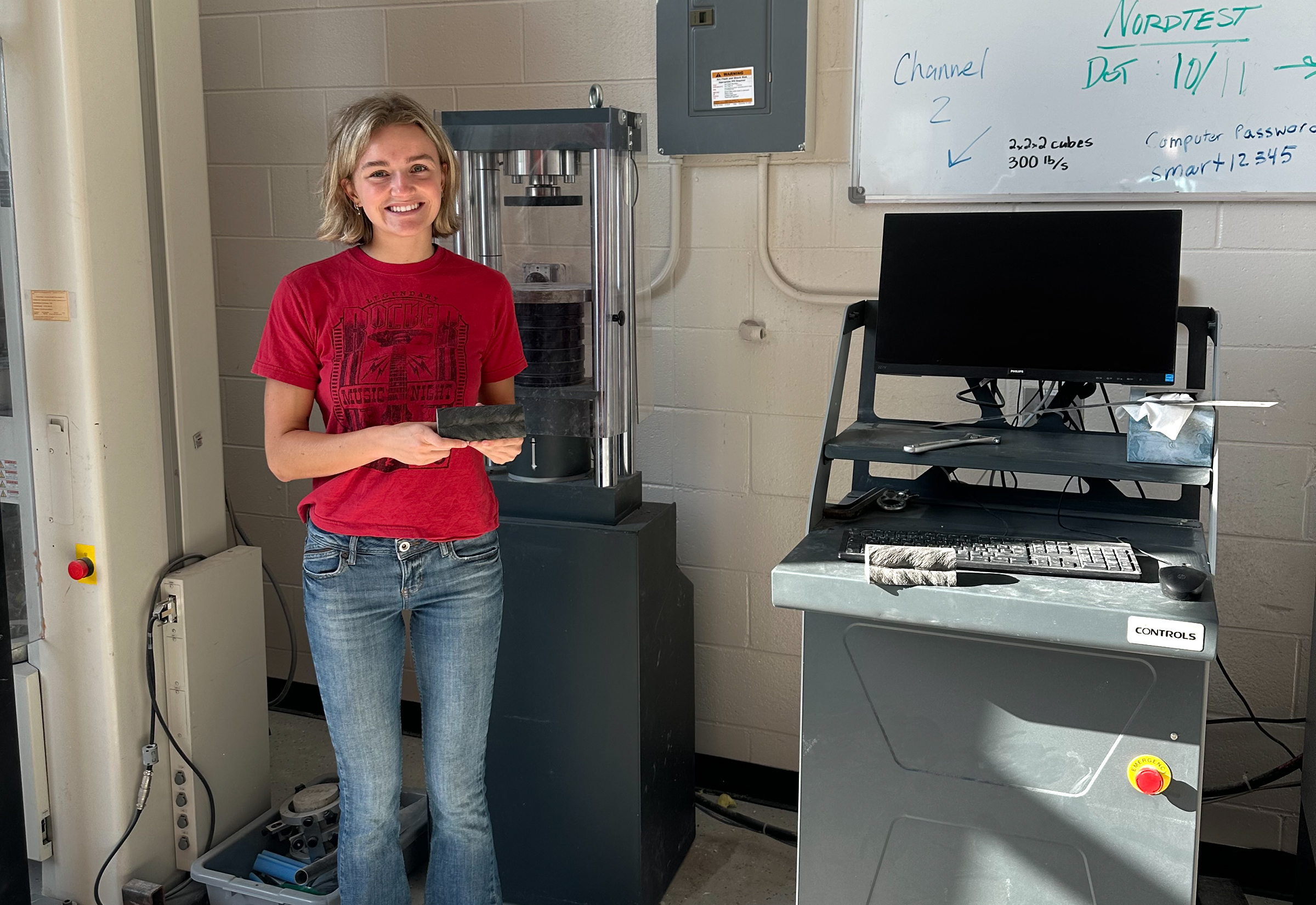 Addison Stuart in the lab