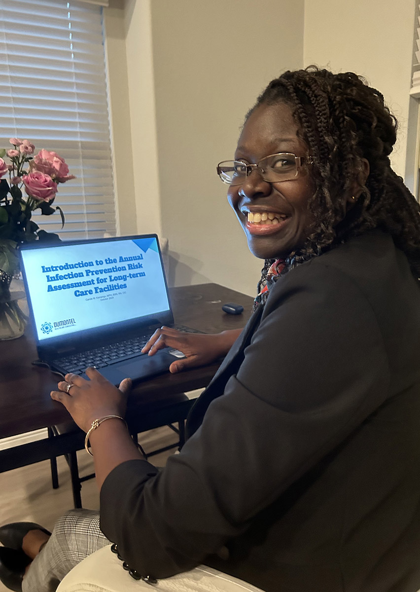 Kamangu works with healthcare professionals across the globe to improve infection prevention. (Photo: Carole W. Kamangu)