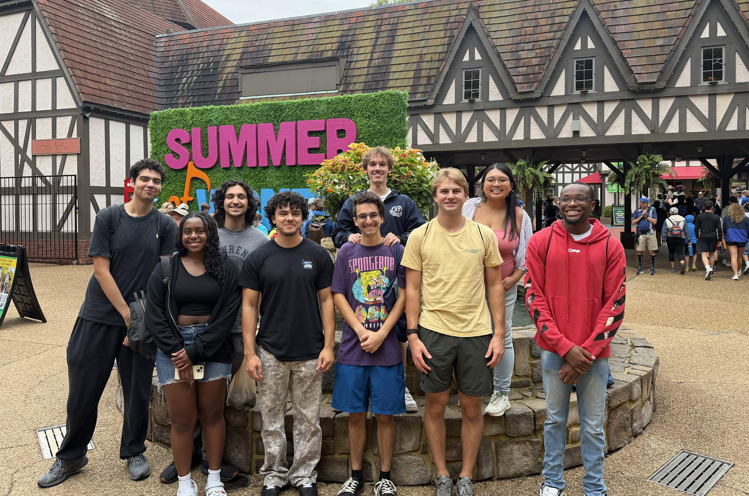 Jude Doredant with the REU group