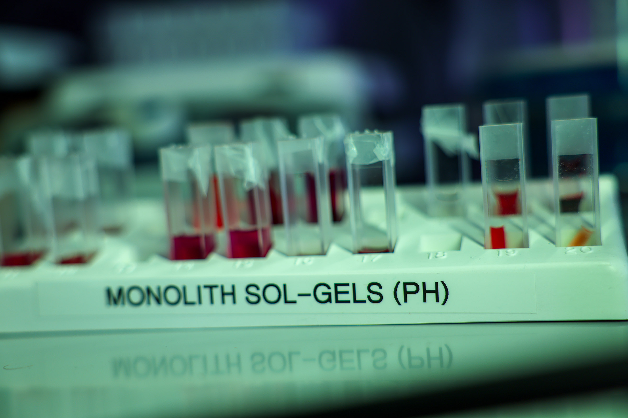 Sol-Gel samples in the lab