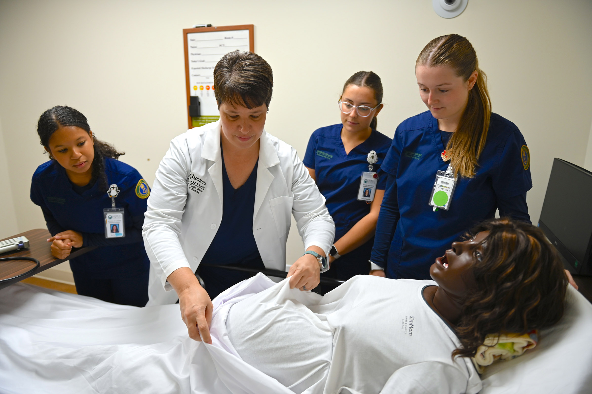 Denise Cochran with students
