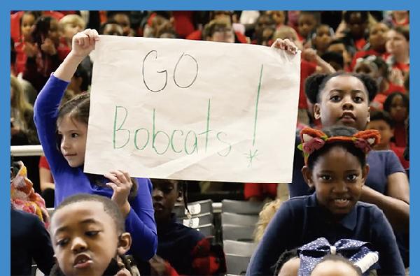 BCSD Students enjoy Education Day with Bobcats Mens Basketball